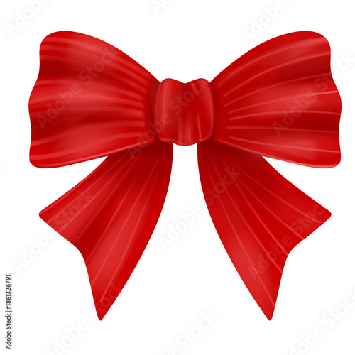 Illustration of a Red Ribbon Bow