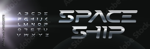 Steel Metal Sport Future Space Font Logo Alphabet Vector Letters Set Modern Typography, Dynamic Typographic Design for Race Title Text, Poster Headline, Type Logotype, Sharp Fonts. Vector Typeface