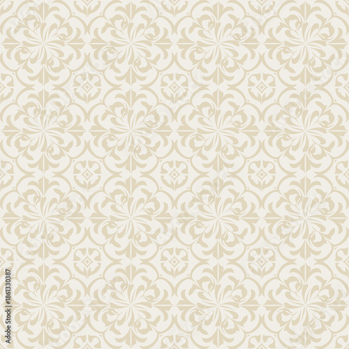 modern seamless vintage damask floral pattern with repeating ornamental flowers and classic decorative design for contemporary surfaces, wallpapers, textiles, interior design and background.