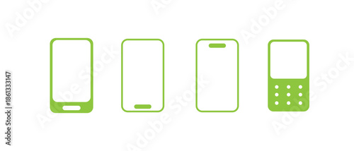 Mobile phone device icons set