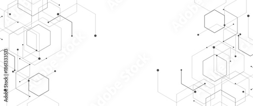 Vector hexagons pattern. geometric abstract background with technology or science design png..