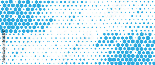 Vector technology pattern black and white abstract geometric transition pattern with hexagon shape halftone effect for sporty background..