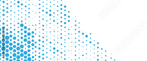 Vector technology pattern black and white abstract geometric transition pattern with hexagon shape halftone effect for sporty background..