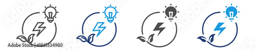 renewable energy icon set multiple style