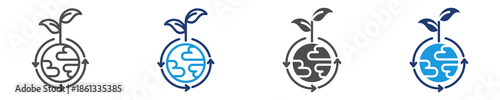 sustainable development icon set multiple style
