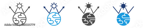 greenhouse gases icon set multiple style