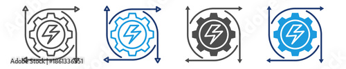energy automation icon set multiple style