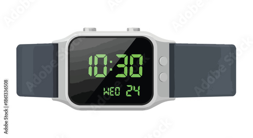 Sleek digital timepiece showing 10:30 on Wednesday the 24th