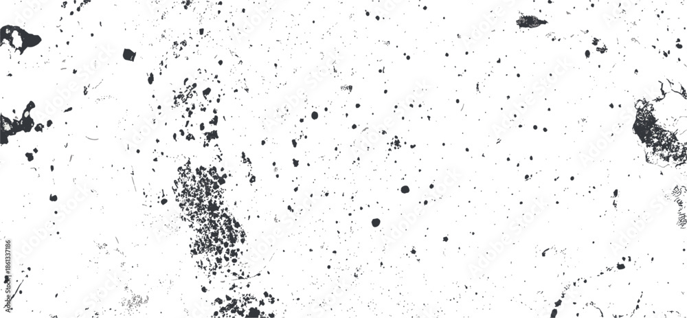 Obraz premium Abstract black grunge vector background with ink splatters, paint drops, grain texture and distressed spray for creative design
