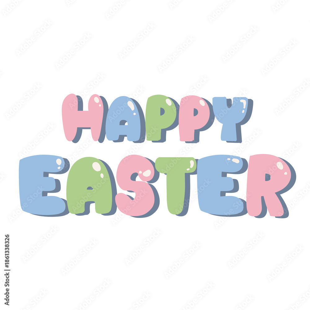 Fototapeta premium HappyEasterのシンプルな文字