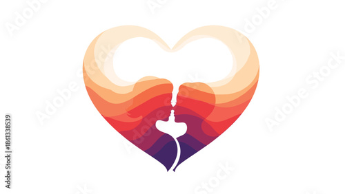 Broken heart with colorful gradient symbolizing love and separation, Generative AI.