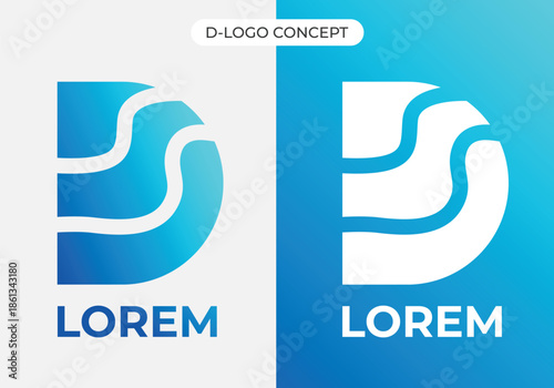 D Water Logo Concept Vector EPS10