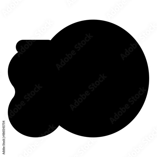 solid art of an abstract fluid shape, symbolizing creative movement, organic flow, and flexible design elements.