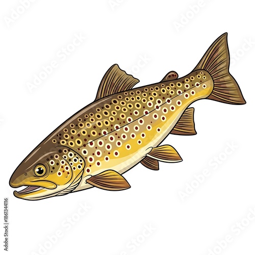 Illustration of a brown trout