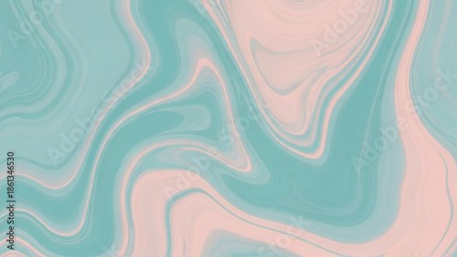 A mesmerizing abstract background with swirling teal and pink hues creating a dreamy and ethereal atmosphere with smooth flowing curves and blended colors