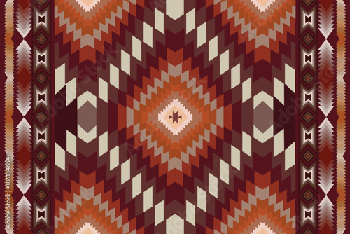 fabric texture background. Navajo tribal  vector seamless pattern. Ethnic south western decor style. Boho geometric ornament. Art ornament print. Design for carpet. Rug. Woven. Wallpaper. Fabric.cover