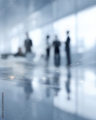 Business professionals discussing B2B partnerships with external vendors, abstract data overlays symbolizing system connectivity, clean corporate workspace, technology integration theme