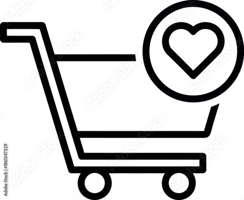 Shopping cart with heart