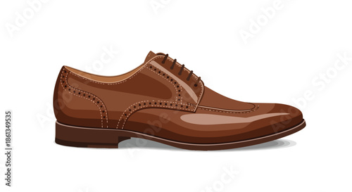 Elegant brown leather oxford shoe with traditional brogue detailing a true symbol of refined style and sophisticated professional footwear suitable