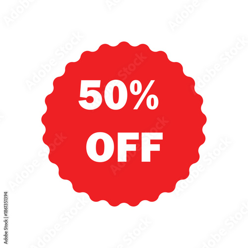 Big Sale Offer Labels and 50% Off Sale Stickers