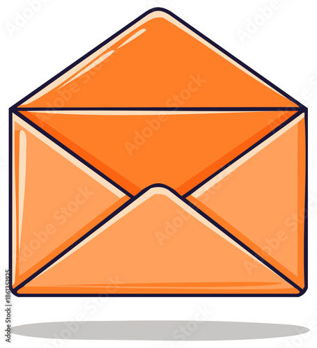 Open Orange Envelope Illustration for Communication and Correspondence Purposes