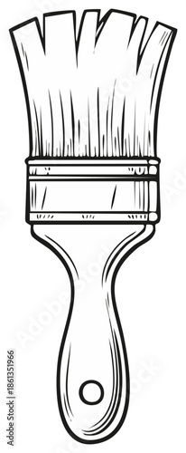 black and white paint brush drawing clip art preview