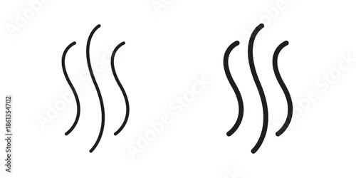 Heat icons collection. Thin linear and black flat icons