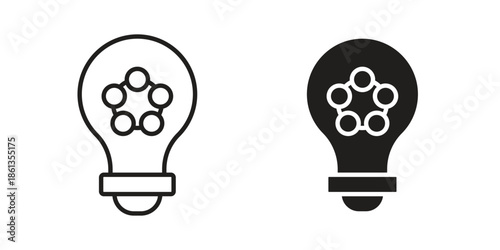 Idea icons collection. Thin linear and black flat icons