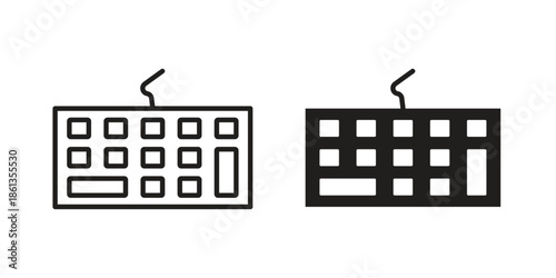 Keyboard icons collection. Thin linear and black flat icons