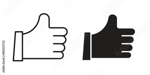 Like icons collection. Thin linear and black flat icons