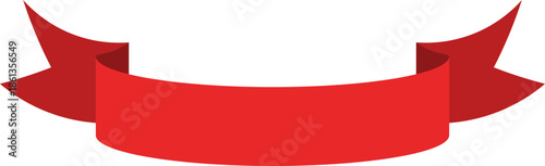 Red Ribbon Banner Graphic Element vector shape