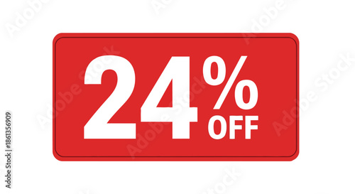 Vibrant promotional sticker displaying a clear twenty-four percent discount for retail marketing campaigns.