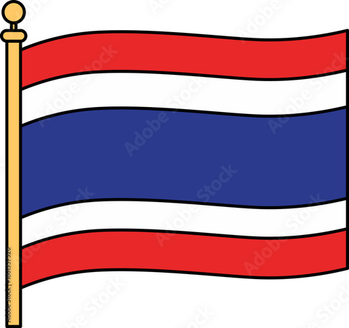 Free Download Flag of Thailand Illustration vector shape - GFXLoad