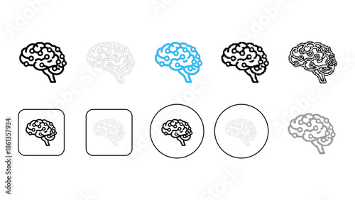 Artificial intelligence brain icon representing data processing and decision making