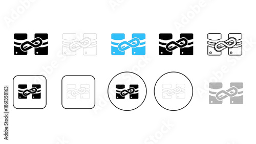 Icon representing a secure server link and data exchange