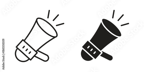 Promotion icons collection. Thin linear and black flat icons