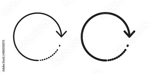 Recycling icons collection. Thin linear and black flat icons