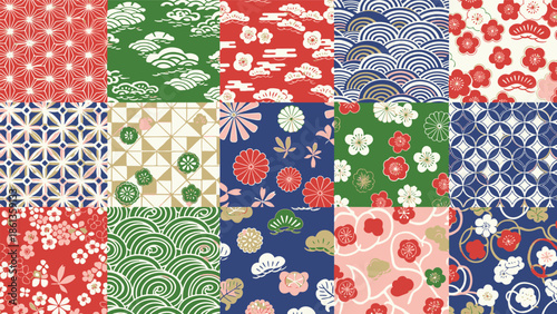 Vibrant Patterns Collage Showcasing Cultural Heritage and Design Elements