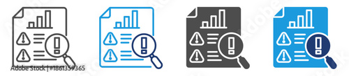 risk analysis icon sheet multiple style