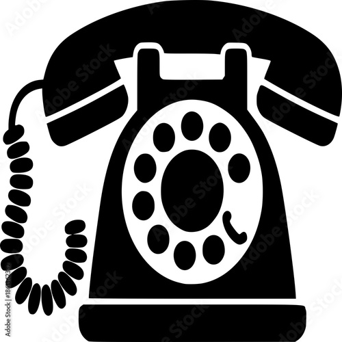 A retro rotary telephone isolated on a white background