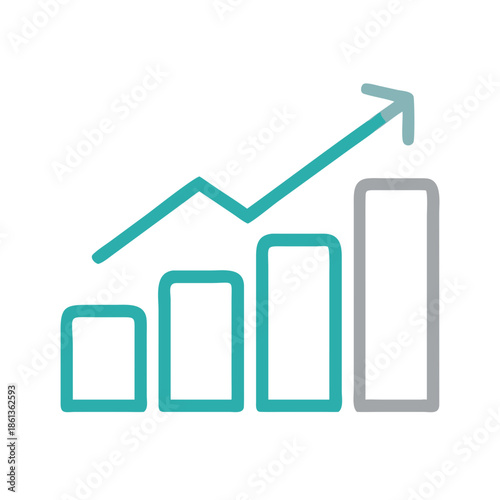 Minimal Learning Growth Icon with Rising Blocks Design
