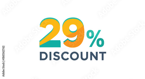 Vibrant 29 percent off promotional graphic for exclusive savings and limited-time offers, perfect for retail campaigns