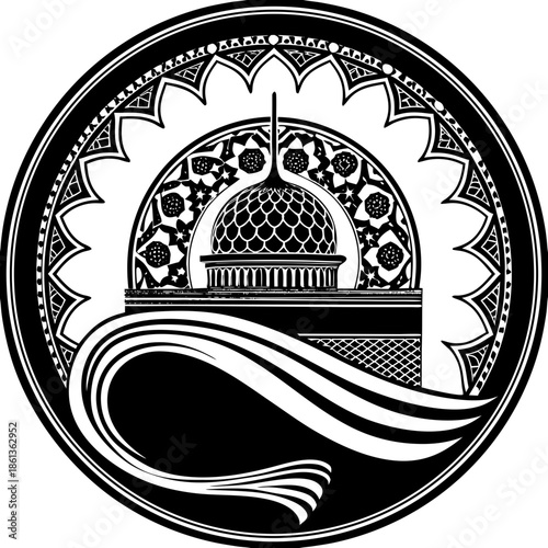 Minimal Abstract Islamic Cultural Motif and Elegant Emblem