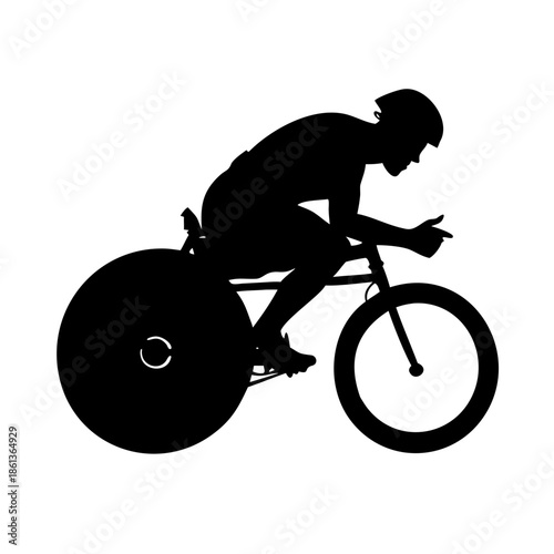Para-Athlete Wheelchair Racing Silhouette Professional Sports Vector Illustration