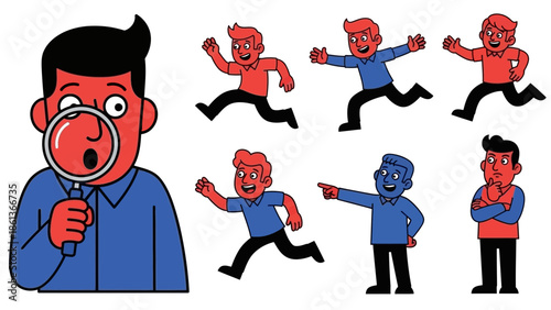 Cartoon characters expressing emotions with technology