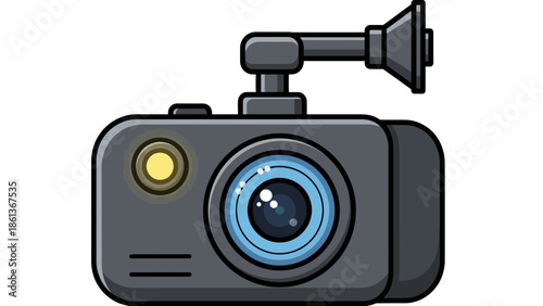 Dashcam Illustration: Car Camera for Safety Recording