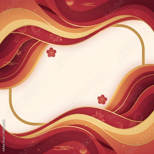 Abstract red and gold wave background for celebration