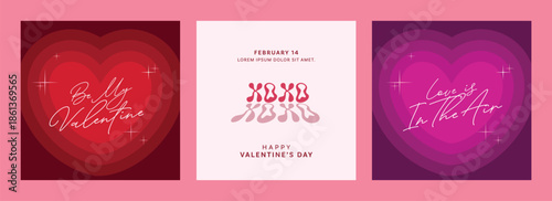 Vector layout set featuring romantic Valentine quotes with love themed typography sweet messages and decorative elements perfect for cards posters social media and print designs