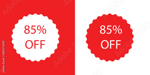 85 Percent Sale Promotion Badge