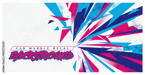 sporty geometric gaming background banner abstract striking stripes pink blue halftone fire up vector glass shatter techno futuristic